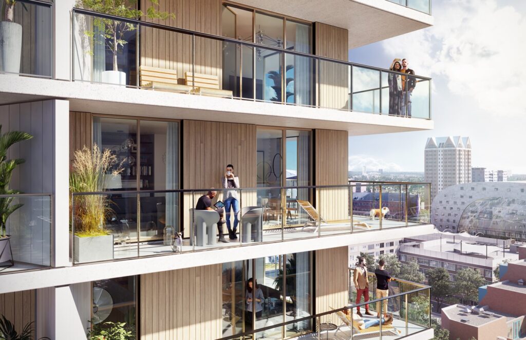 Rotterdam project Blaak 333 met balkons